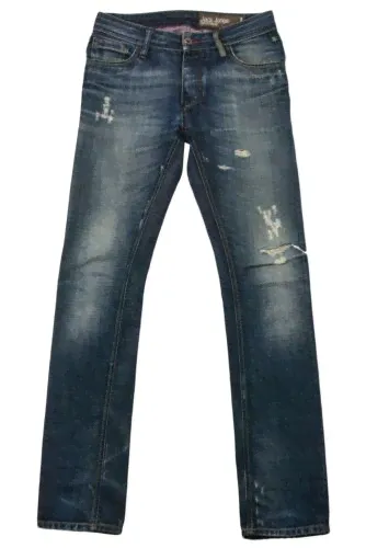 Jack Jones jeans Denim 1975 Men TIM ORIGINAL JOS Straight Leg Ripped W28 x L32