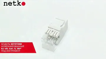 54209 Модуль Keystone неэкранированный, RJ45, cat.6, 180°, под инструмент, белый, для патч-панели
