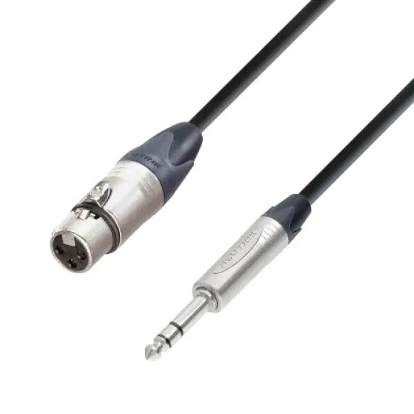 Adam Hall K5BFV0150 микрофонный кабель XLR(F)-Jack stereo, с разъёмами Neutrik, 1,5 м-0