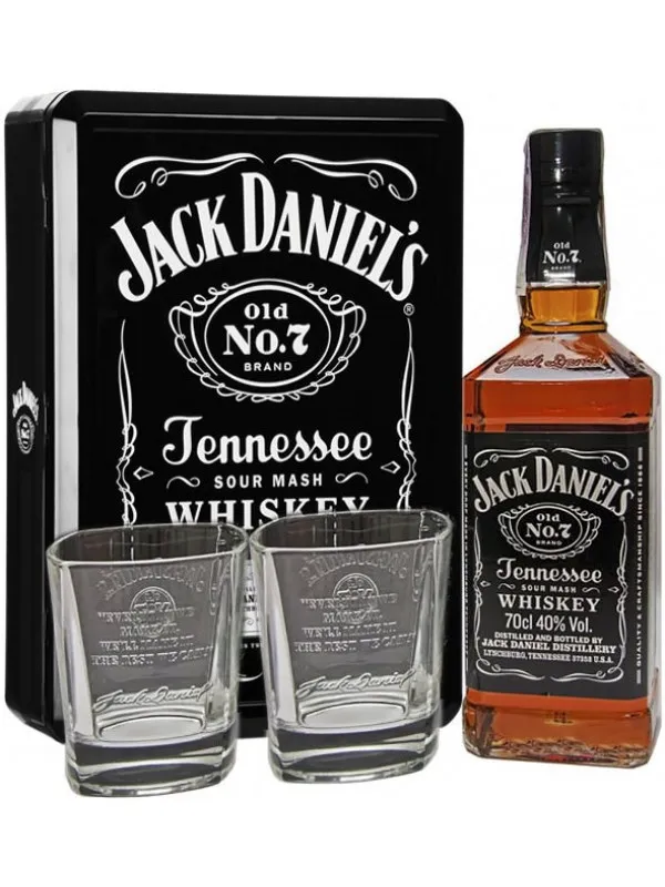 Jack Daniel's, metal box with 2 glasses-0