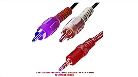 Cable audio estereo jack 3.5 macho - 2x RCA macho 15 M Negro distribuido por CABLEPELADO ®