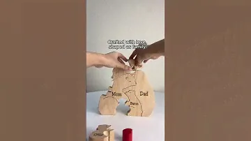 Best family gift idea, personalized name wooden animal puzzles. #customgift #elephantpuzzle