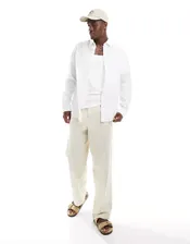 Jack & Jones Premium linen shirt in white