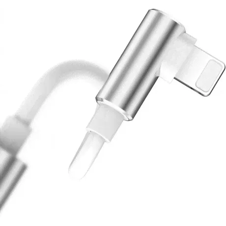 Переходник Baseus Lightning - Lightning/jack 3.5 mm (CALL50S) White в Москве-0