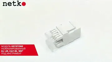 54207 Модуль Keystone неэкранированный, RJ45, cat.5е, 180°, под инструмент, белый, для патч-панели
