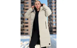 Пальто пуховое женское Jack Wolfskin Frozen Palace, Бежевый