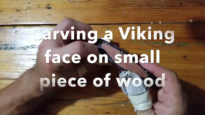 Wood carving a  little Viking face with a #Flexcut Carvin' Jack Folding Knife