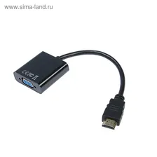 Адаптер Cablexpert, HDMI(m)-VGA(f), вер 1.4, 0.15 м, AUX Jack 3.5мм-Jack 3.5мм 0.5м, черный