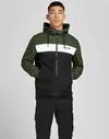 Jack & Jones – Bomberjacke in Dunkelgrün mit Kapuze