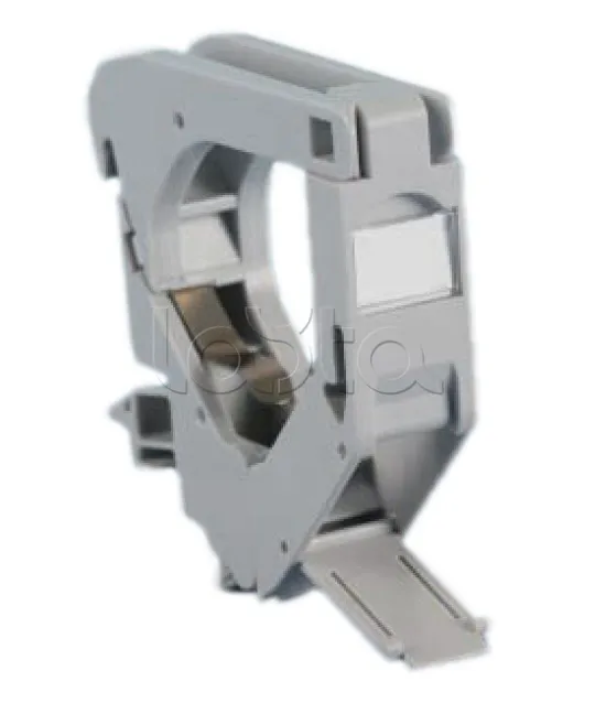 Hyperline FP-IE-DIN-KJ-1-GY Крепление для Keystone Jack на DIN-рейку в распределительные щиты для промышленных решений, без боковых крышек, ширина 18 мм-0
