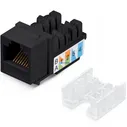 Вставка Keystone Jack RJ-45, категория 5e, заделка тип 110, черная, со стяжкой 10101c Cabeus