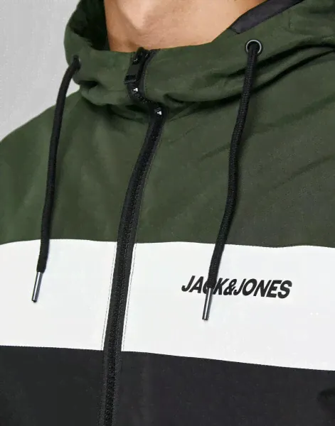 Jack & Jones – Bomberjacke in Dunkelgrün mit Kapuze-1