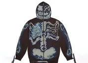 Travis Scott Cactus Jack For Fragment Skeleton Graffiti Full Zip Hoodie (SS21)