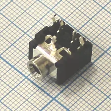 Гнездо mini-jack 3.5 стерео на плату с выключателем