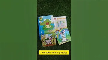 5 in 1 combo Digital shaped drawing board+ 3 Wooden animal puzzles + 1 magic water book #toys