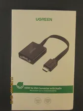 🛍 Адаптер Ugreen с HDMI на VGA, конвертер с гнездового на штырьевой разъем для PS4, ТВ-бокса, ПК, 1080p, 3.5 Jack