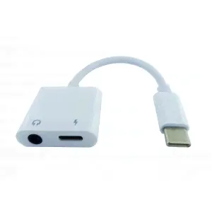 Переходник USB type-C на type-C + Jack 3.5 белый-0