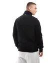 Jack & Jones half zip sweat with 3d print logo in black