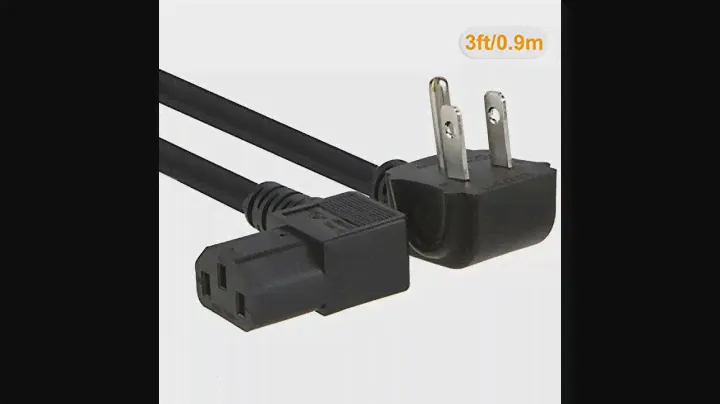 CableCreation 3 Feet 18 AWG Universal Power Cord for NEMA 5 15P Angle Type to IEC320 C13 Angle